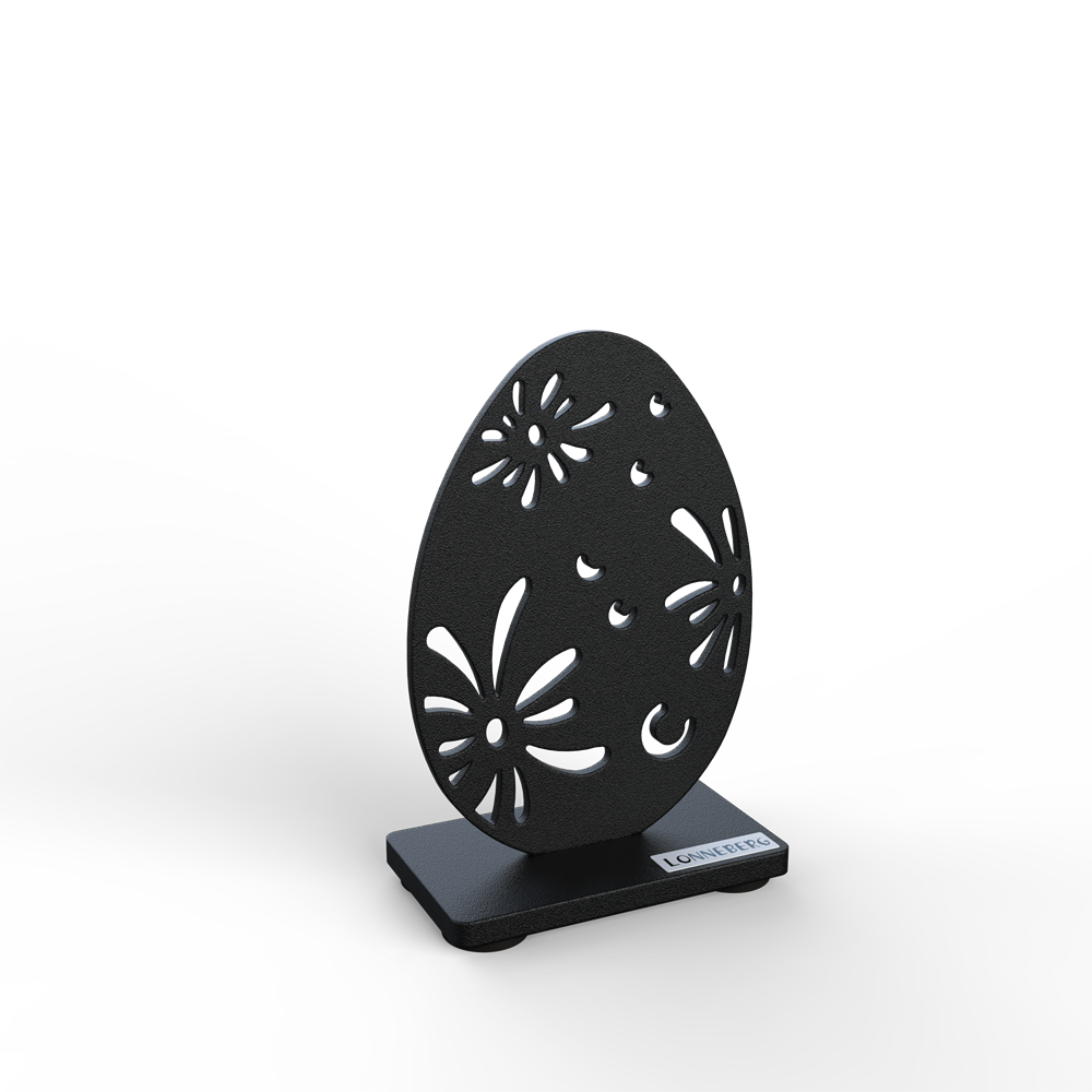 Ägg med mönster 10 cm svart struktur