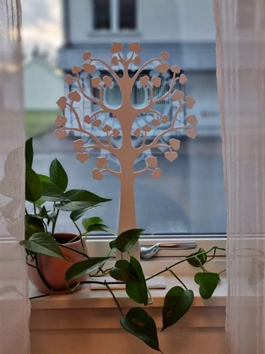 Tree of love in window with plant