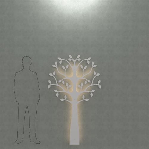 Väggträd med belysning vit 180cm