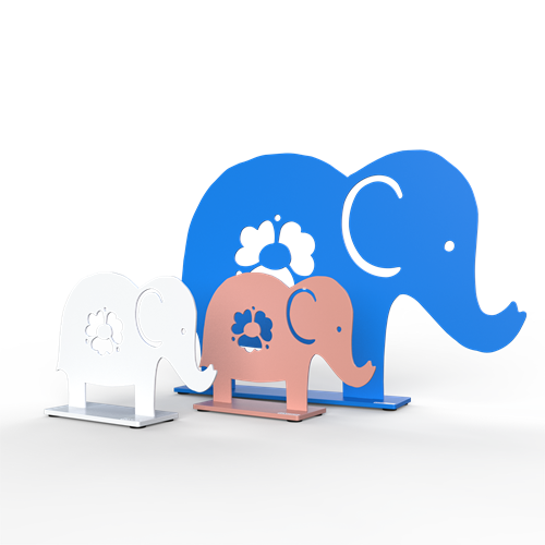 Elefant i olika storlekar och färger