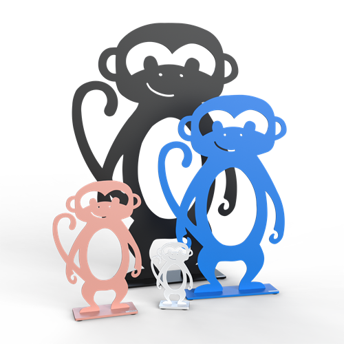 Monkeys in different colors and sizes