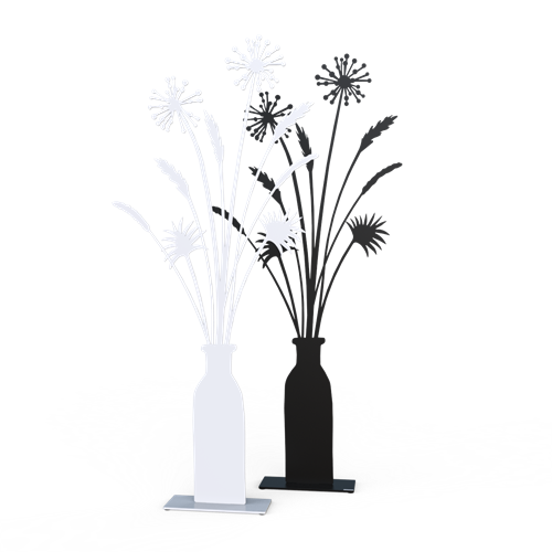 Pampas grass black and white