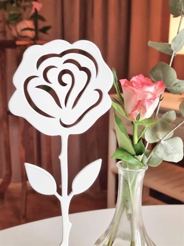 Rose white with vase