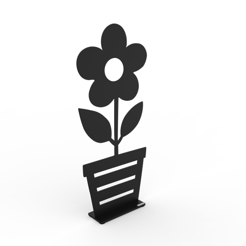 Flower in pot black