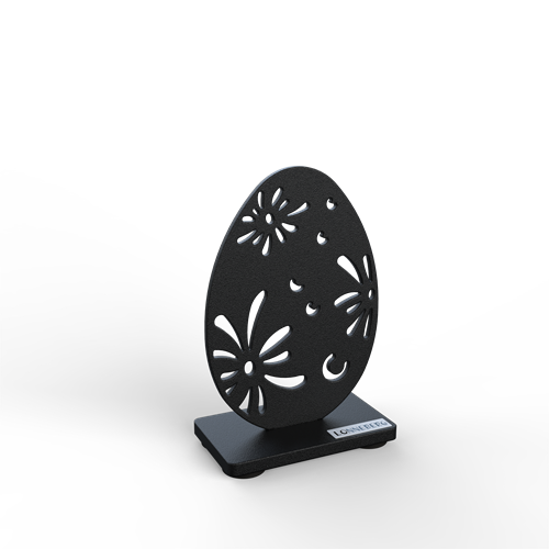 Ägg med mönster 10 cm svart struktur