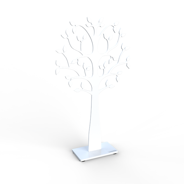 Träd platt 30 cm vit