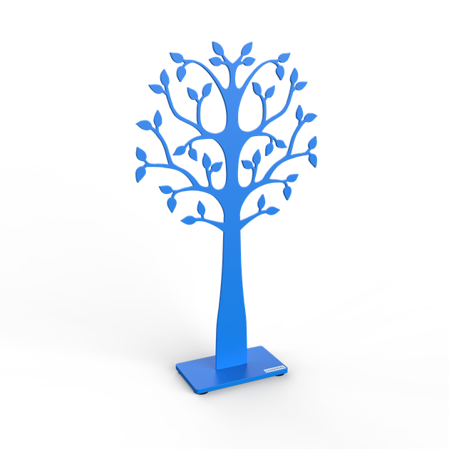 Träd platt 30 cm ljusblå