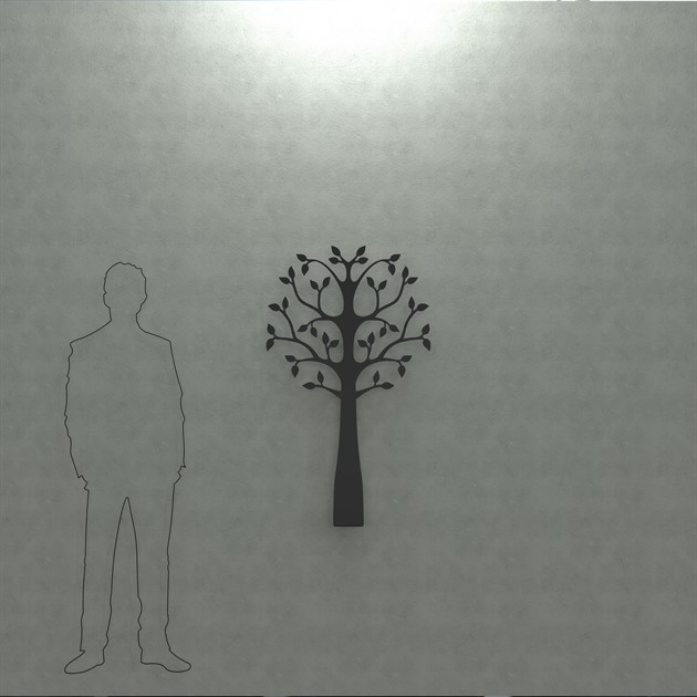 Väggträd 120 cm svart struktur