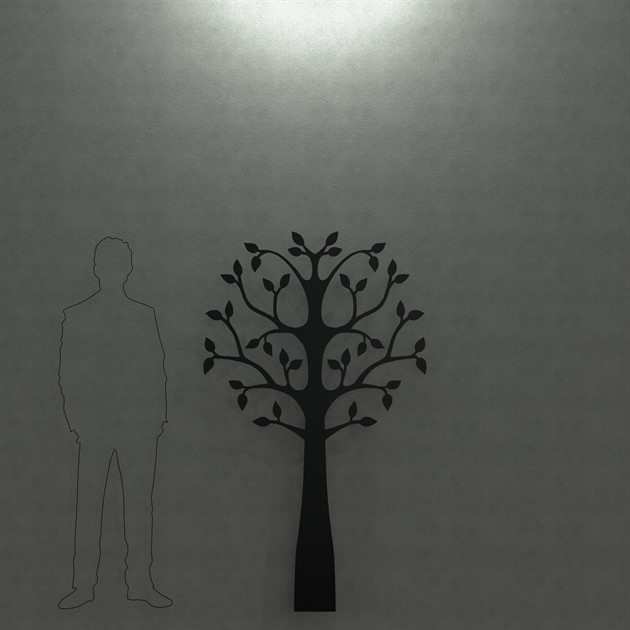 Väggträd 180 cm svart struktur