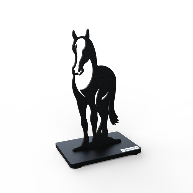 Horse 15 cm black structure