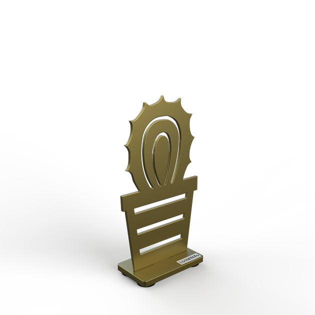 Cactus ball 15 cm gold