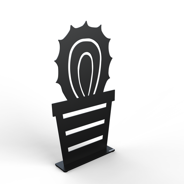 Cactus ball 50 cm black structure