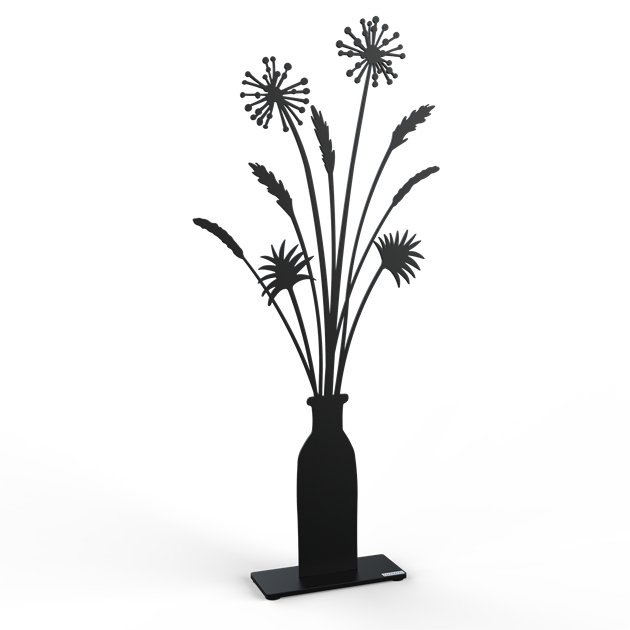 Pampas grass 60 cm black structure