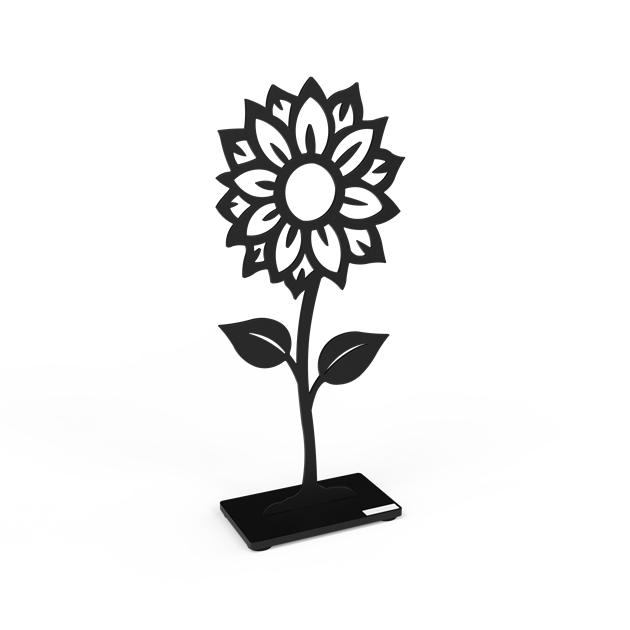 Sunflower 30 cm black structure