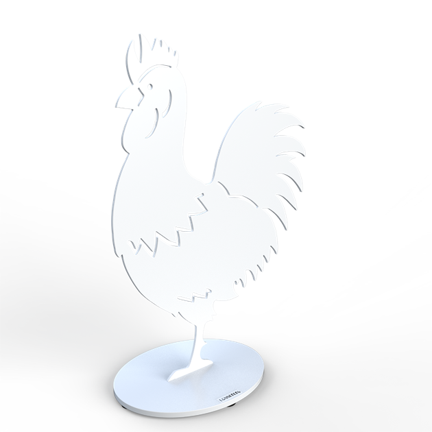 Rooster 30 cm white