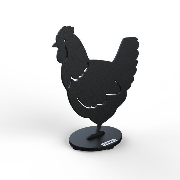 Hen 20 cm black structure