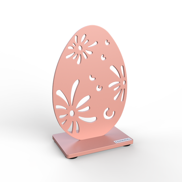 Egg with pattern 15 cm light pink