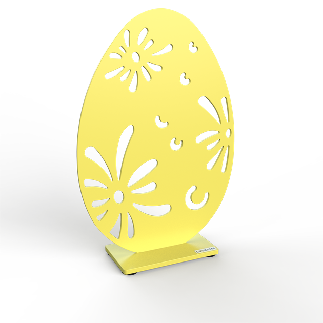 Egg with pattern 25 cm yellow pastel