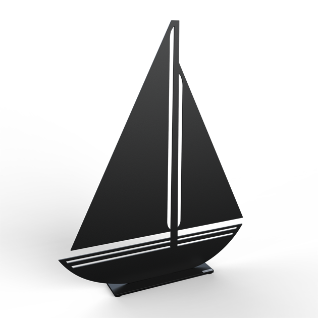 Sailboat 55 cm black structure