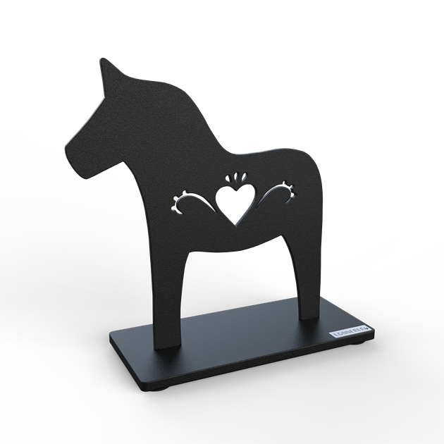 Dala-Horse 15 cm black structure