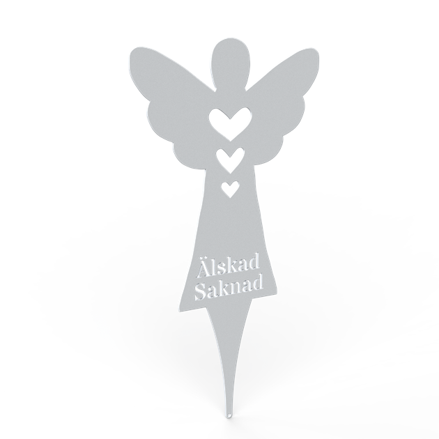 Angel on grond tip 20 cm white structure