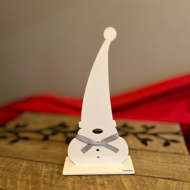 Tomte i luva 30 cm vit