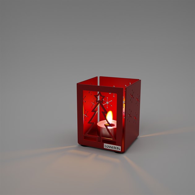 Lantern Christmas Tree 9 cm red