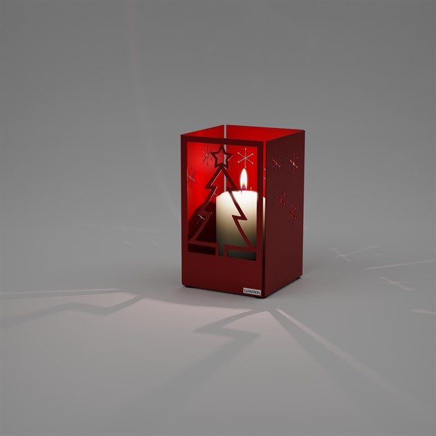 Lantern Christmas Tree 20 cm red