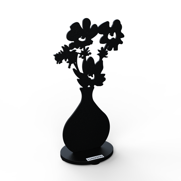 Bordsbukett 20 cm svart struktur